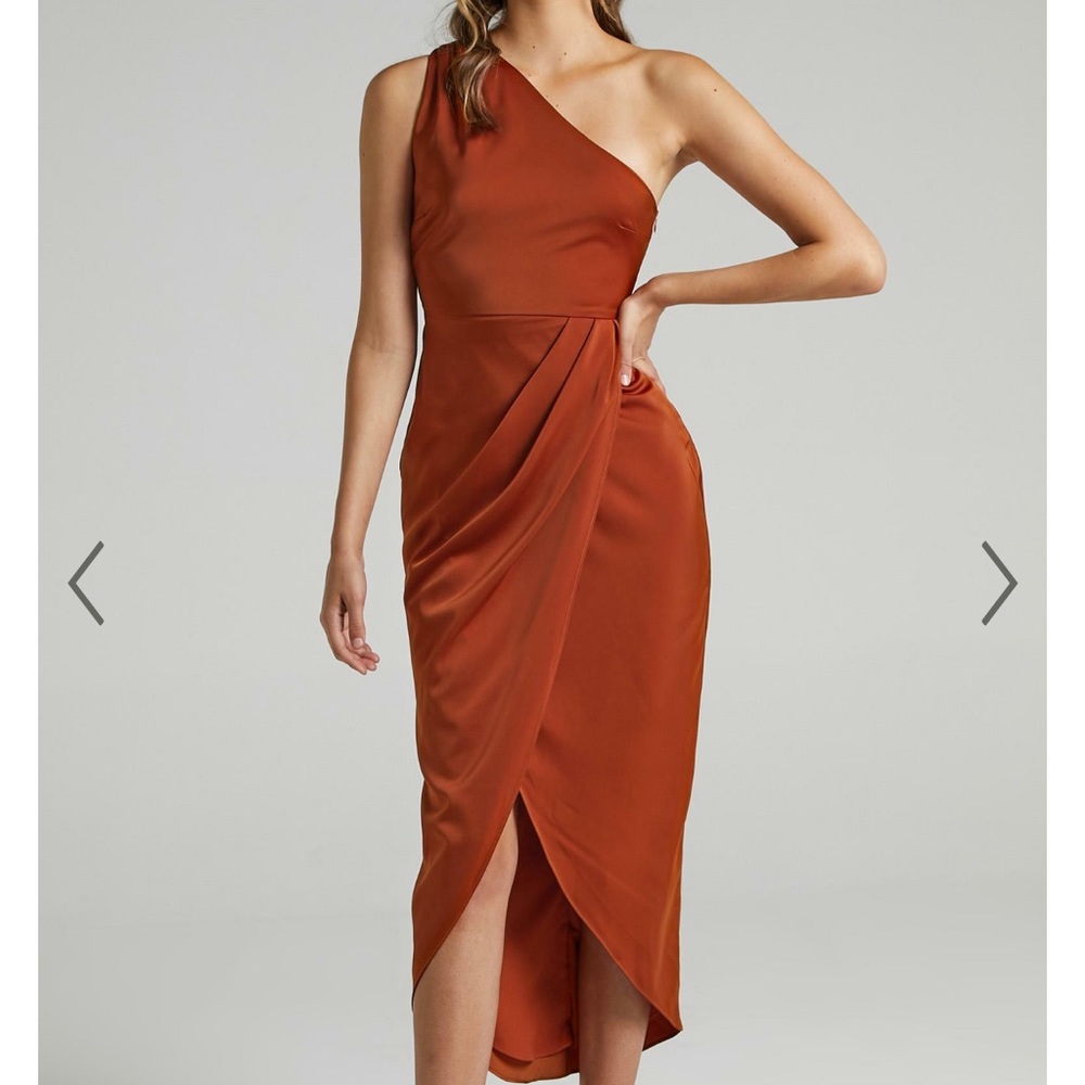 Brand new/tags on Showpo size 12 one shoulder satin dress